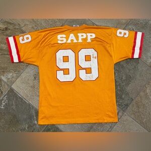 Vintage Tampa Bay Buccaneers Warren Sapp Logo Athletic Football Jersey, Sz Large